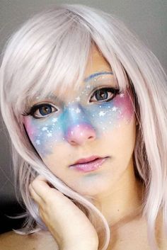 Galaxy Makeup Looks And#8211; Creative Makeup Ideas for Extraordinary Girls ★ See more: http://glaminati.com/galaxy-makeup-looks/ New Makeup Trends, Freckles Makeup, Maquillage On Fleek, Beauty Make-up, Make Up Looks