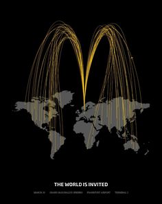 the world is divided by yellow lines on black background with map and text that reads,'the world is involved in information technology '