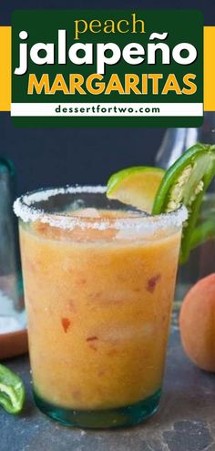 Try this summer cocktail recipe! You'll want to scale up this 4th of July drink for two into a pitcher. Made with fresh peaches and jalapeño simple syrup, these frozen margaritas are so delicious! Frozen Margaritas, Spicy Margarita, Dessert For Two, Fresh Peaches, Fancy Drinks