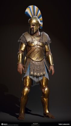 an image of a man dressed in gold armor