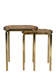 Amber Glass Side Table Set (2) | Dutchbone Bandu | Dutchfurniture.com Glass Side Table, Side Table Set, Dutch Furniture, Bedroom Nightstand, Nesting Table, Glass Side Tables, Bedroom Night Stands, Glass Frames, Amber Color