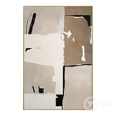 an abstract painting with black and white paint