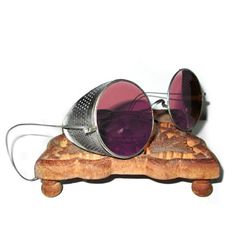 "Antique Fuchsia [Pink / Purple] Willson Sunglasses Goggles" Details: - Brand / Country Of Manufacturer: Willson / Usa - Era / Year: 1920's (Pat. 1918) - Frame Material: Silver Tone Metal - Lens Color: Super Rare Fushsia Pink Nonprescription Glass Lenses - Condition: Very Good Vintage Condition With Minimal Wear (Minor Tarnish And Scuffing From Age) * Original Willson Tin Case Included (Some Wear And Corrosion) Paypal Is Accepted. Best Offers Are Welcome. Free Shipping To The Usa! * Domestic Cus Steampunk Glasses, Tin Case, Steampunk Goggles, Cool Glasses, Tortoise Shell Sunglasses, Safety Glasses, Antiques For Sale, Sunglasses & Glasses, Fuchsia Pink