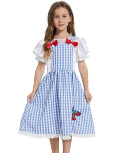 PRICES MAY VARY. 🎃This is a fake two-piece design wizard dress that has for any little girl who's a Wizard of Oz fan! this blue gingham dress costume is the perfect choice. 👡Whether you're headed on a trip along the Yellow Brick Road,wearing a pair of red slipper shoes,You will be recognized as Brave girl who are fearless to Theodora anymore.Also, as a classic farm girl outfit for daily wear. 👻This is the perfect classic movie dress for little girls who like to dress up booking days, play the Wizard Dress, Farm Girl Outfits, Wizard Costume, Blue Gingham Dress, Baby Costumes Girl, Red Slippers, The Yellow Brick Road, Brave Girl, Brick Road