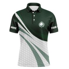 a green and white polo shirt with the name your club on it