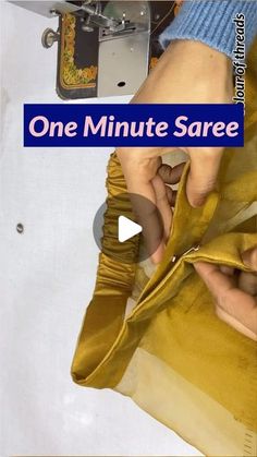 someone is working on something with the words one minute saree