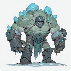 Golem Concept Art Character Design, Ice Golem, Bone Golem, Stone Golem Concept Art, Stone Golem Fantasy Art, Game Concept, Cute Characters, Fantasy Artwork, Game Character