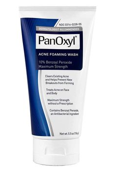 PanOxyl Acne Foaming Wash Benzoyl Peroxide 10% Maximum Strength Antimicrobial, 5.5 Ounce (Pack of 1) Panoxyl Acne Foaming Wash, Benzoyl Peroxide Wash, Acne Face Wash, Body Acne, Baking Soda Shampoo, Acne Shop, Learn Yoga, Benzoyl Peroxide, Cystic Acne