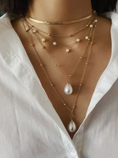 Buy Inexpensive Necklaces at Stylewe online store, SPU: 11SNE63B697, Color: As Picture, Activity:Party, Decoration/Process:Pearl. Necklace Ideas, Classy Jewelry, Jewelry Lookbook, Pearl Pendant Necklace, Stylish Jewelry, Dream Jewelry, Jewelry Inspo, Pearl Pendant, Jewelry Trends