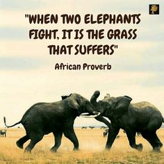 African Proverb: When two elephants fight, it is the grass that suffers. Elephant Quotes, Sweet Quotes For Girlfriend, Family Issues Quotes, Two Elephants, Life Choices Quotes, African Proverb, The Fallout, Proverbs Quotes, Very Inspirational Quotes