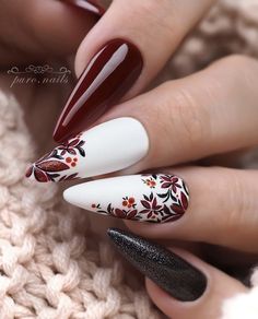 Fall Acrylic Nails, Hot Nails, Autumn Nails, Easy Nail Art