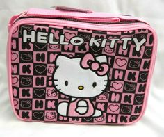 HELLO KITTY 9.5" CHECKERED HOT PINK/BLACK INSULATED LUNCHBOX!!BRAND NEW WITH TAGS!!  Lunchbox features main compartment closure and adjustable padded shoulder straps/carrying strap. Lunchbox measures approx. 8" Height x 9.5" Wide x 3.5" Deep Artwork: Popup Embroidery Applique Trademark: FAB STARPOINT 100% BRAND NEW AND LICENSED PRODUCT BRAND NEW with tag! BUY IT NOW!! Many styles for you to choose (DOC MCSTUFFINS,BRATZ,LITTLE PRINCESS,MINNIE MOUSE,DORA THE EXPLORER,TEENAGE MUTANT NINJA TURTLES,S Cheap Cute Hello Kitty Backpack, Cheap Hello Kitty Backpack, Cheap Pink Hello Kitty Shoulder Bag, Cheap Hello Kitty Shoulder Bag, Hello Kitty Lunch Bag, Hello Kitty Lunch, Black Lunch Bag, Hello Kitty Room Decor, Hello Kitty Purse