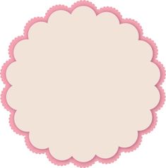 a pink frame with scalloped edges