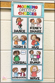 a poster hanging on the side of a wall with words describing different types of feelings