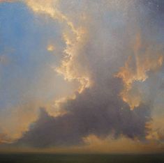 an oil painting of clouds in the sky