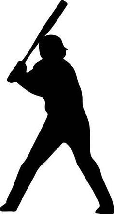 the silhouette of a baseball player holding a bat