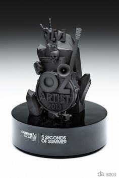 a black and white photo of an award for the second year in a series of awards