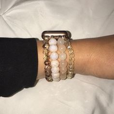 Apple Watch Adjustable Elastic Band For 38/40. Rose Gold And Pink Beads. Never Used, Just Hooked In My Watch For Pictures. Apple Watch Not Included. Bracelet Band Only. Gold And Pink, Pink Beads, Womens Jewelry Bracelets, Elastic Band, Apple Watch, Pink And Gold, Pink Ladies, Rose Gold, Women Jewelry