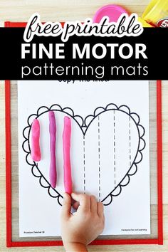 this free printable fine motor patterning mat is perfect for valentine's day