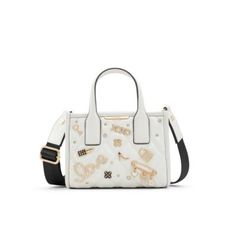 This roomy satchel bag trendy to store all your essentials. | ALDO Keylani Satchel Denim Bodysuit, Crocodile Purse, Aldo Purses, Cotton Linen Trousers, Aldo Handbags, Snake Skin Handbag, Beige Handbags, Aldo Bags, Oversized Jeans