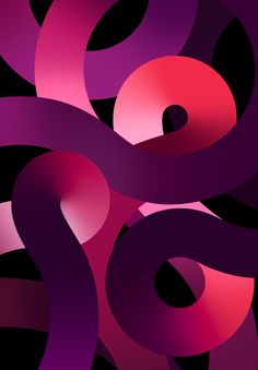 an abstract purple and pink background with curved lines in the shape of spirals or circles