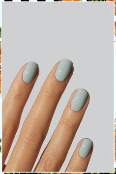 Summer Nails 2024 Solid Color, Muted Summer Nails, Spring Nail Colours, Nails Esthetic, Spring Nail Color, Mint Nail Polish, Mint Nails, Nail Color Ideas, Nagellack Trends