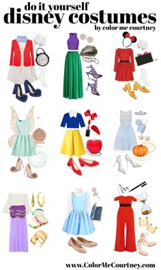 Group Clothes Outfit, Disney Villian Outfits, Group Disney Bounding, Stitch Inspired Outfits Disney, Closet Costume Ideas, Themed Disney Outfits, Easy Disney Bound Outfits, Characters To Dress Up As, Group Disneybound