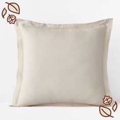 an image of a pillow with leaves on it