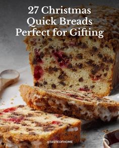 christmas quick breads perfect for gifting are made with cranberries and pecans