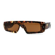 Ultimate retro shield narrow rectangular futuristic sunglasses. Go for a bold high fashion look these cool retro mod shade with futuristic twist that are also suitable for everyday wear. Made with polycarbonate UV protected lenses. (a754) Size: 5 13/16" (148mm) x 1 5/8" (40mm).  Color: Brown.  Gender: unisex.  Age Group: adult. Y2k Glasses, Futuristic Sunglasses, High Fashion Looks, Stylish Glasses, Rectangular Sunglasses, Flats Top, Cloth Bags, Tortoise, Sunglasses Accessories