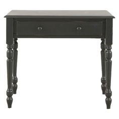 a small black table with two drawers