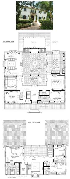 two story house plans with an open floor plan and three stories on the first level