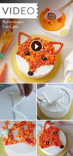 how to make a fox cake with buttercream frosting