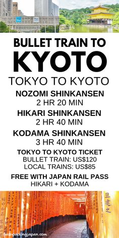 Travel Kyoto Japan train travel ideas to Kyoto from Tokyo bullet train shinkansen timings and how much cost without and with JR pass japan rail. Best places to visit in Japan. Best things to do in Japan. Outdoor travel destinations, backpacking Japan itinerary travel tips on a budget, trip planning, where to go on vacation, holiday. Culture travel, beautiful places, asia, for world bucket list, wanderlust inspiration, adventure. #flashpackingjapan Backpacking Japan, Kyoto Itinerary, Japan Travel Destinations, Kyoto Japan Travel, Japan Train, Tokyo Japan Travel, Japan Itinerary, Kyoto Travel