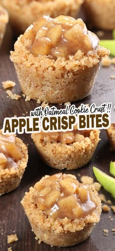 apple crisp bites with caramel and cookie crust