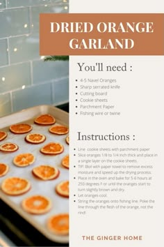 the recipe for oranges is shown in this brochure