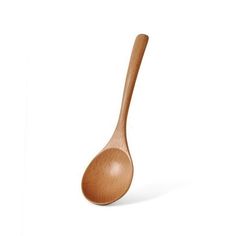 a wooden spoon sitting on top of a white surface