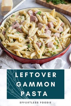 leftover gammon pasta with ham and parsley