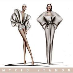 two women in silver outfits standing next to each other with their hands on their hips