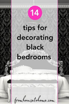 14 Tips For Decorating With Black Bedroom Walls Black Bedroom Walls, Boho Glam Bedroom, Diy Glam Decor, Decorating With Black, Black Bedroom Ideas, Black Accent Wall, Black Walls Bedroom, Black Room Decor, Painted Ceilings