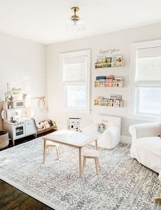 a living room filled with white furniture and lots of window sills on the wall