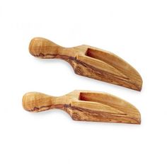 two wooden spoons sitting on top of each other