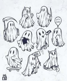 an image of halloween ghost stickers