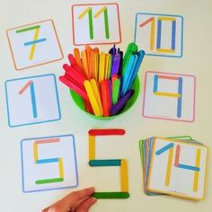 the numbers are arranged in different colors and shapes to spell out their letters, including one for each letter