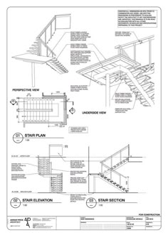 an architectural drawing shows the steps and staircases for this home, as well as other details