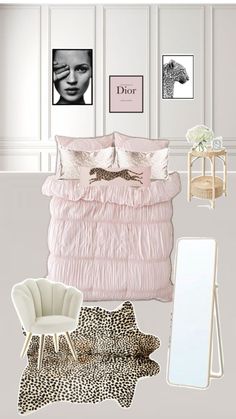 Room Inspo, teenager, tumblr, baby Pink, Leopard Lepord Print Bedroom Ideas, Lepord Print Bedroom Decor, Fashion Apartment Decor, Bedroom Ideas Leopard Print, Blush Pink Room Ideas, Leopard Room Ideas, Pink And Brown Home Decor, Glamour Bedroom Ideas Luxury, Stolkhome Room