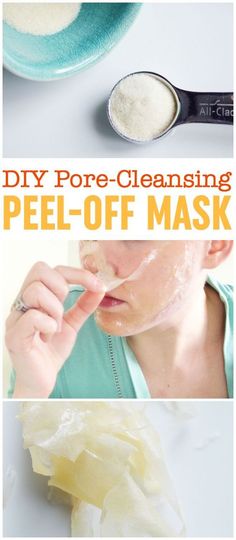 DIY Peel Off Mask | Pore-Cleansing Blackhead Mask | Gelatin Peel Off Mask | DIY Pore Strips | DIY Biore Strips Diy Peel Off Face Mask, Diy Peel Off Mask, Diy Pore Strips, Blackhead Mask, Pore Strips, Cleansing Mask, Face Mask Recipe, Mask Diy, Get Rid Of Blackheads