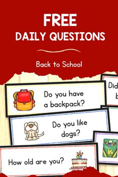 four free daily questions for back to school