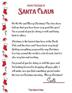 a christmas letter from santa claus