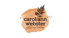 the logo for carolamn webster art and teacher, which is featured in an article